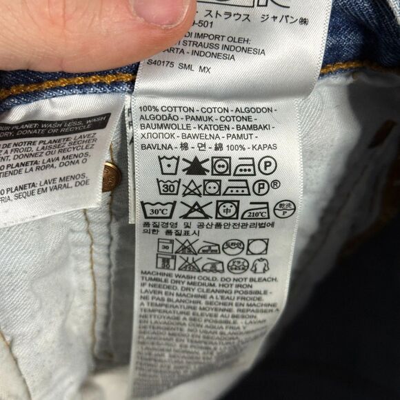 Levis 501 Jeans Mens 36x36 Blue Straight Fit Button Fly Light Wash Denim Pants - Picture 5 of 16